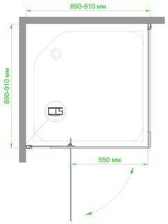 Душевой уголок Royal Bath HPV RB90HPV-C-BL 90x90см чёрный